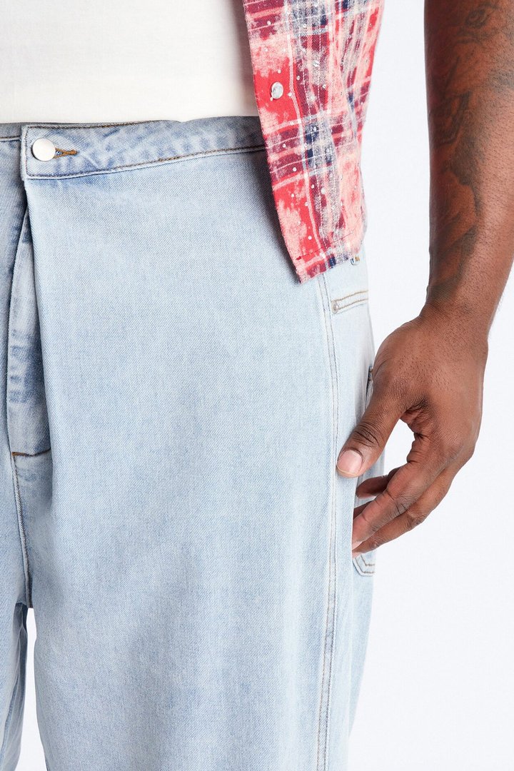 Baggy Crossover Come Again Jean - Light Wash