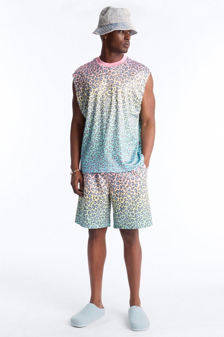 Electric Rave Leopard Relaxed Short - Multi Color
