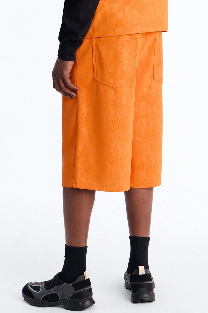 Baggy Rebel Hyde Faux Leather Short - Orange