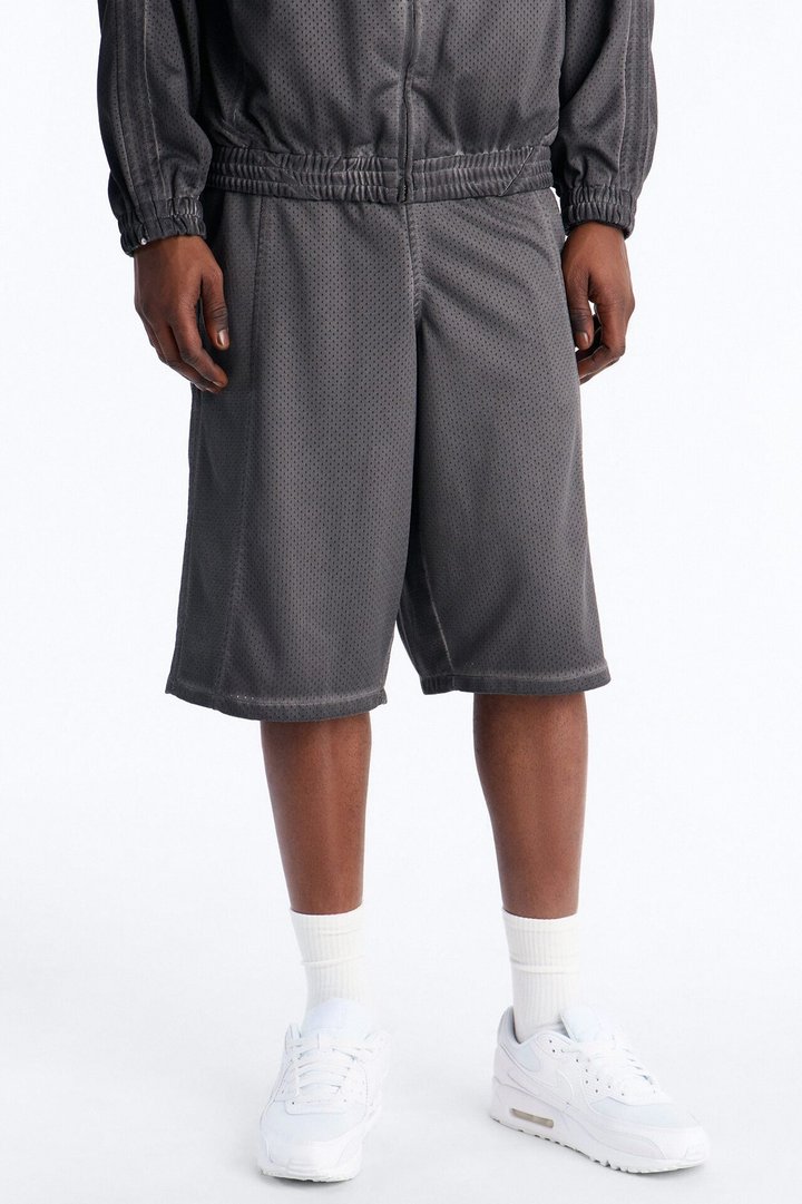 Baggy Dirty Washed Heavyweight Short - Grey Mineral Wash