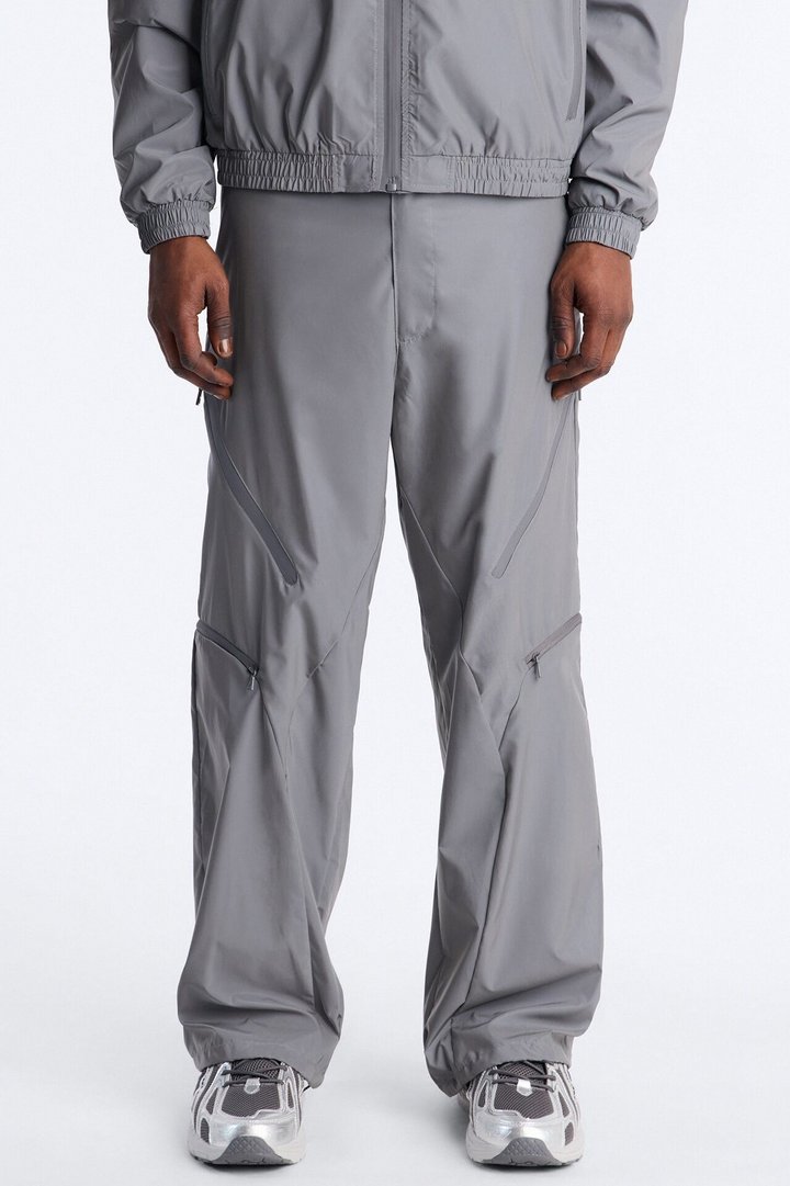 Baggy Reflective Zip Pant - Silver