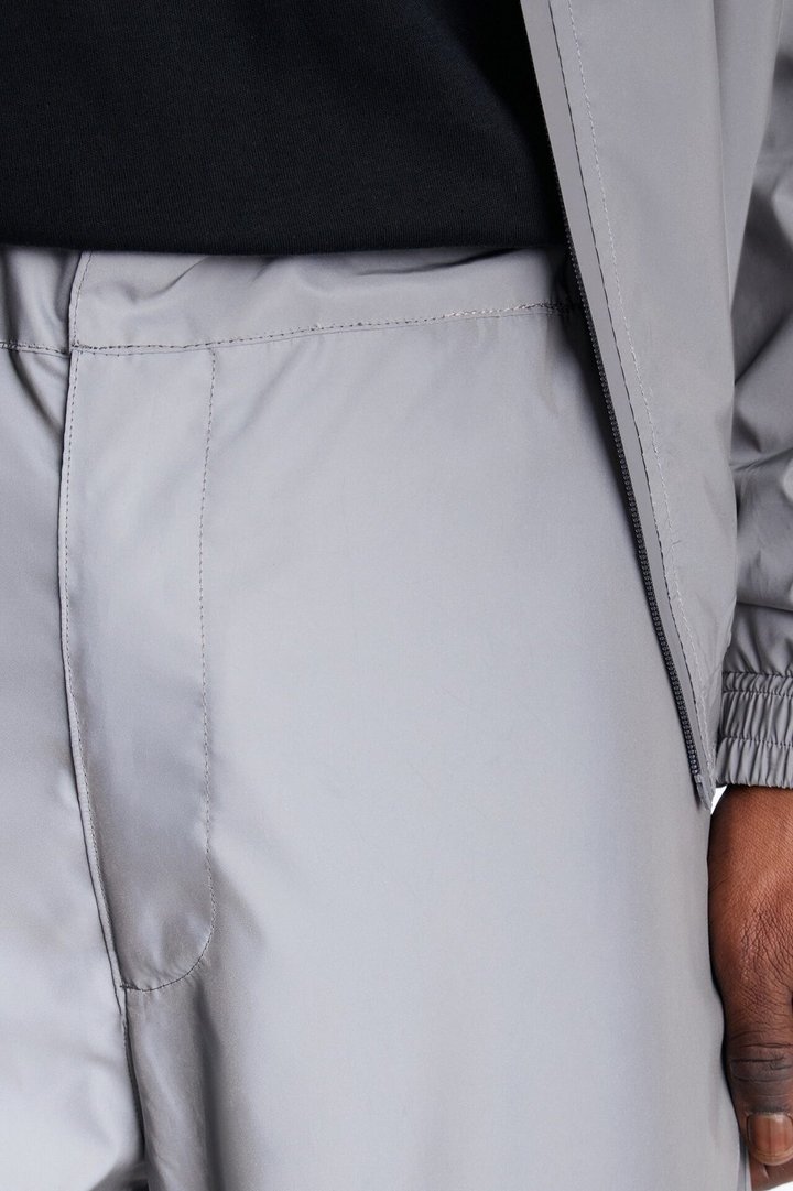 Baggy Reflective Zip Pant - Silver