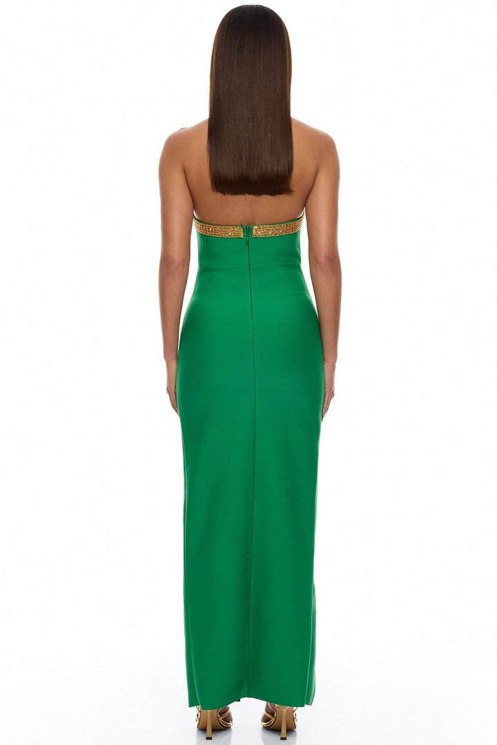 Draya Embellished Bandage Maxi Dress - Green