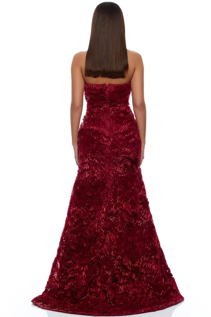 Pure Glamour Strapless Gown - Wine
