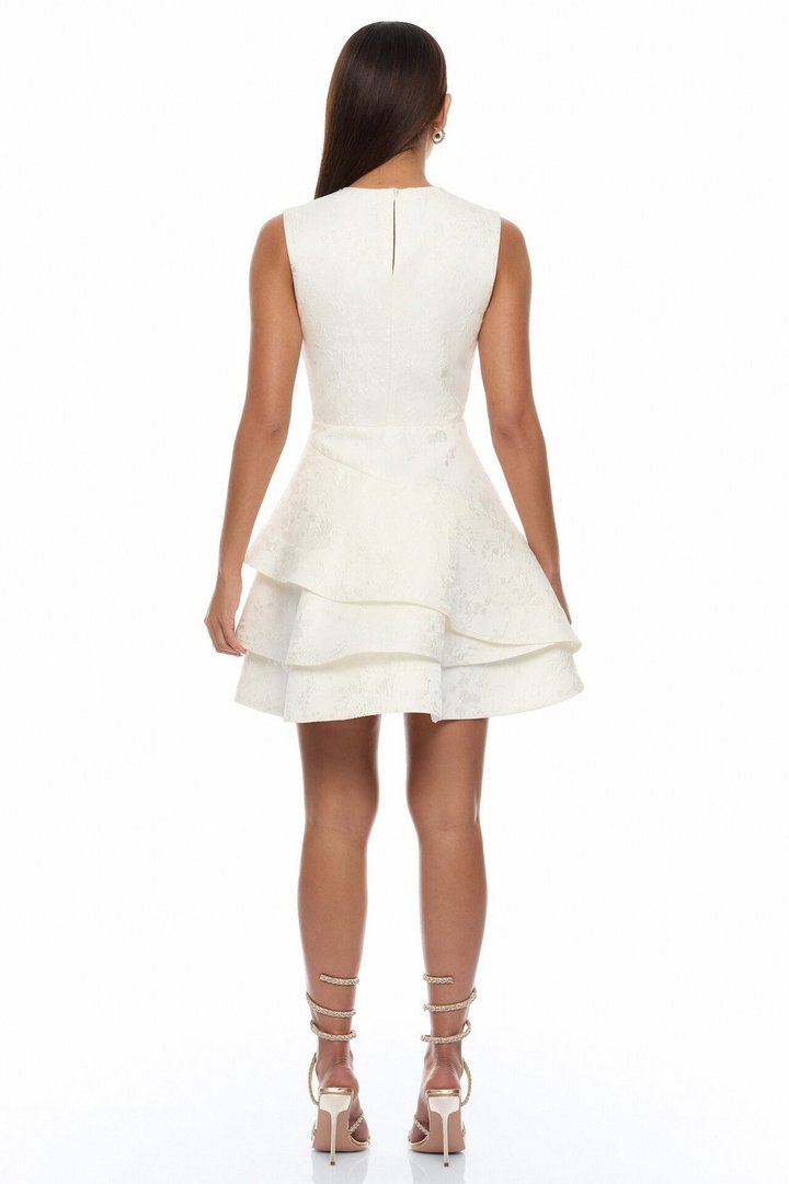 Penelope Jacquard Mini Dress - Off White