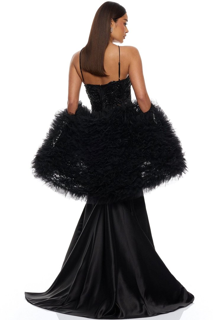 Pure Glamour Embellished Mermaid Gown - Black