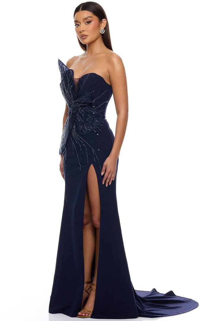 Katie Embellished Gown - Navy