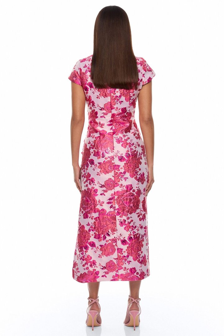 Modern Bloom Jacquard Maxi Dress - Pink/combo