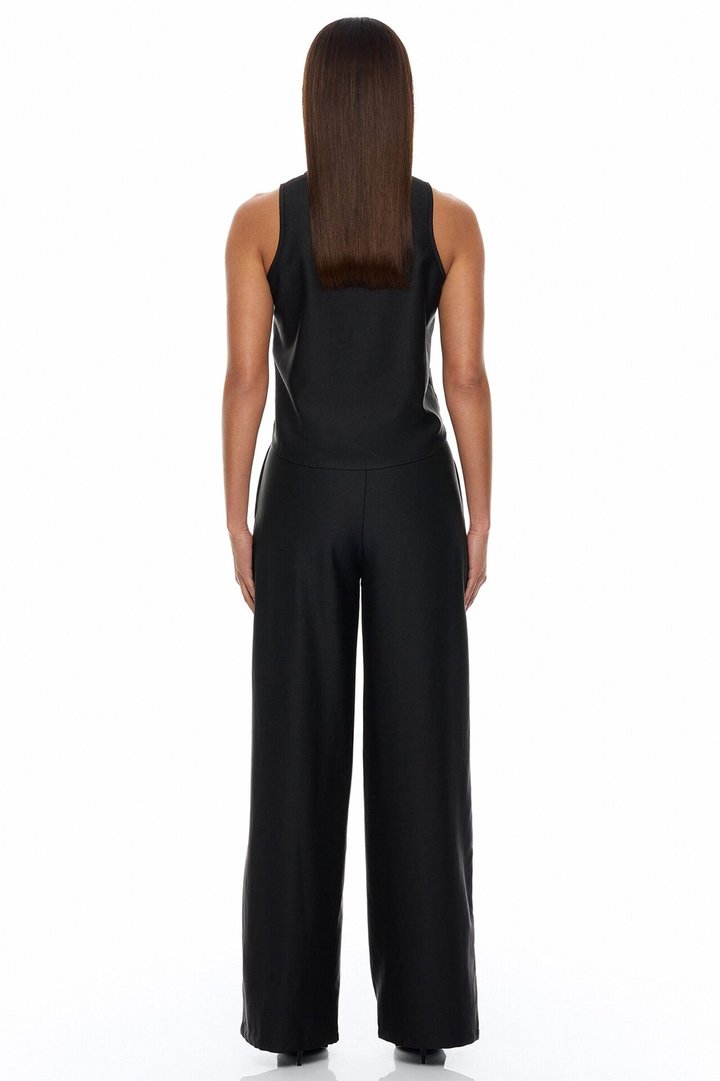 Greta Floral Embroidered Pant Set - Black