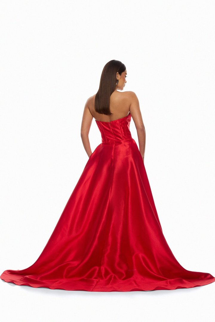 Swept Away Taffeta Gown - Red
