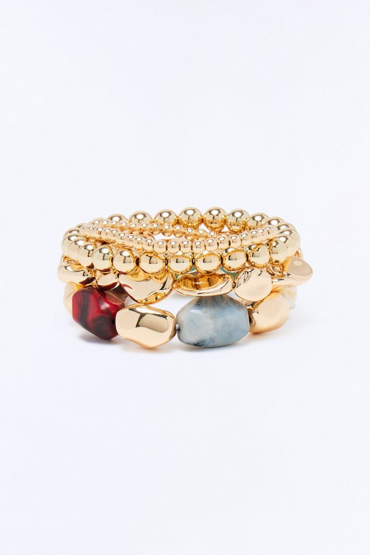 Coast To Coast 4 Piece Bracelet Set - Gold/Multi