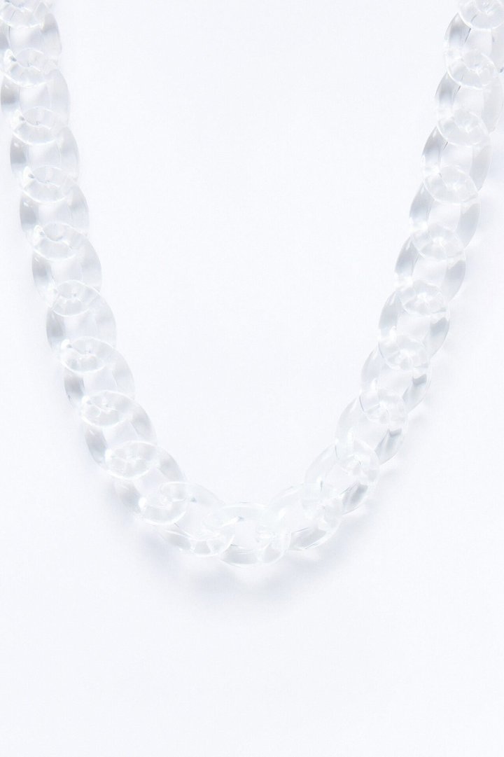 Thick Clear Cuban Chain Necklace - Clear