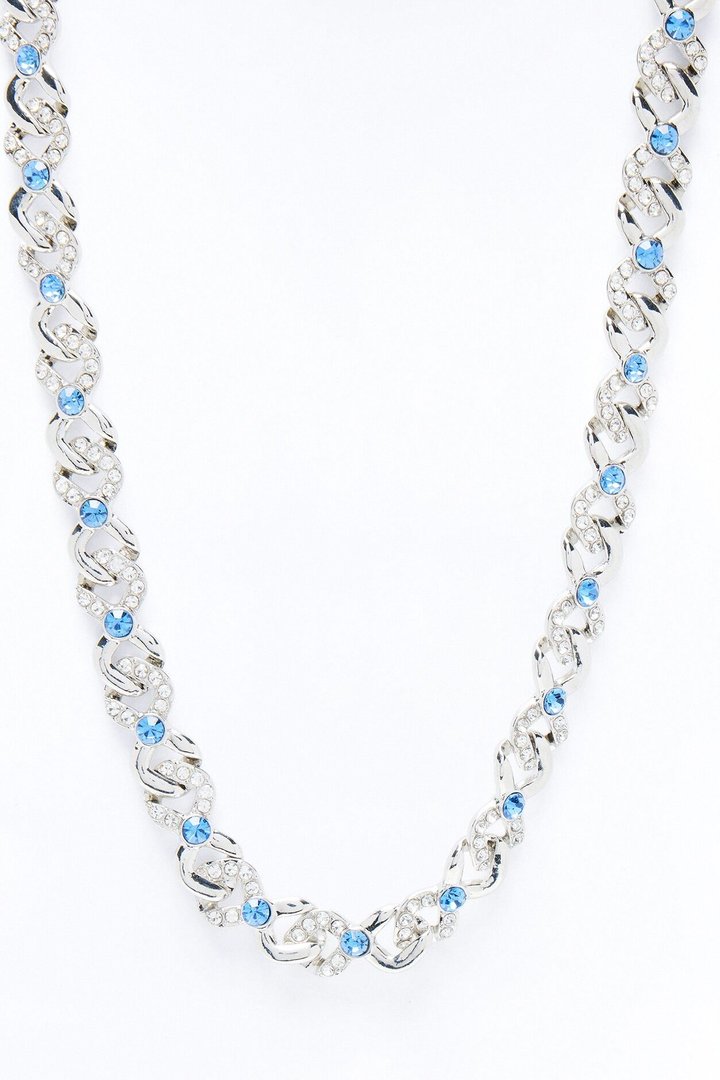 Frosted Tide Chain Necklace - Silver