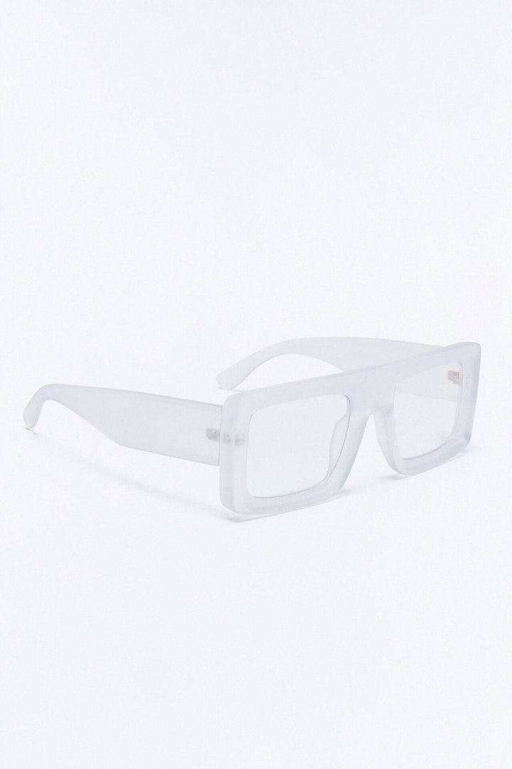 Prestige Matte Flat Top Sunglasses - Clear
