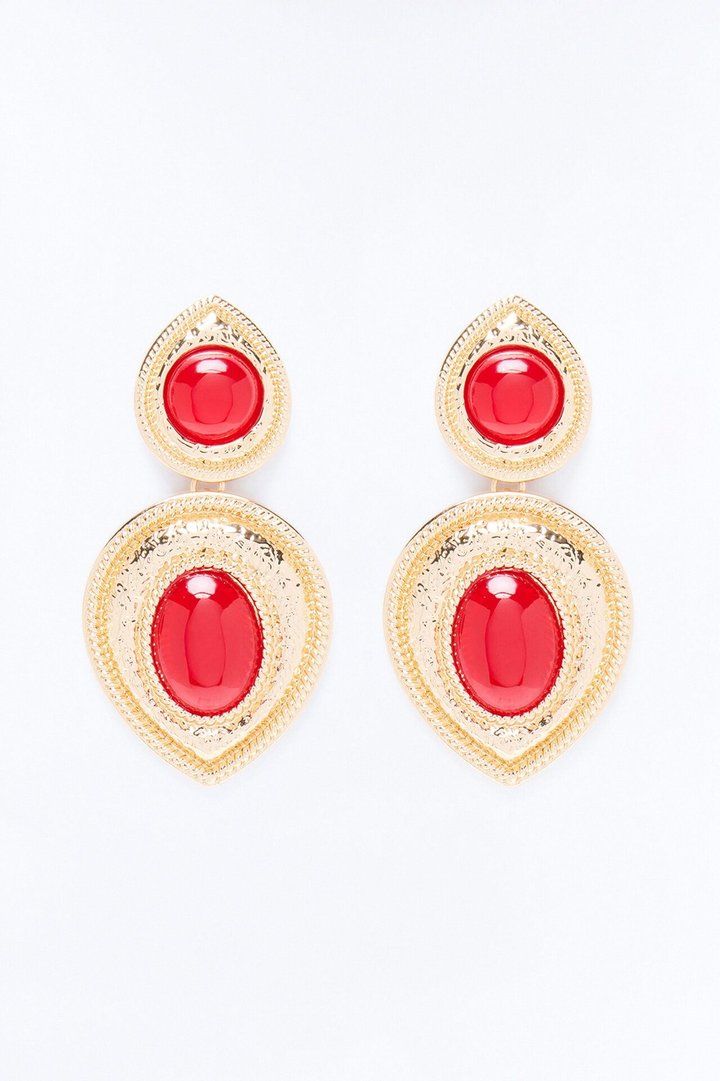Serenity Drop Earrings - Burgundy/combo