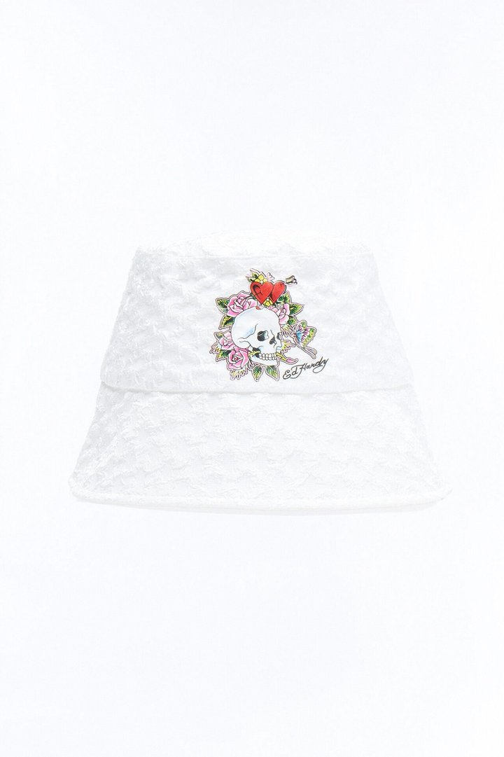 Not Today Ed Hardy Bucket Hat - Ivory/combo