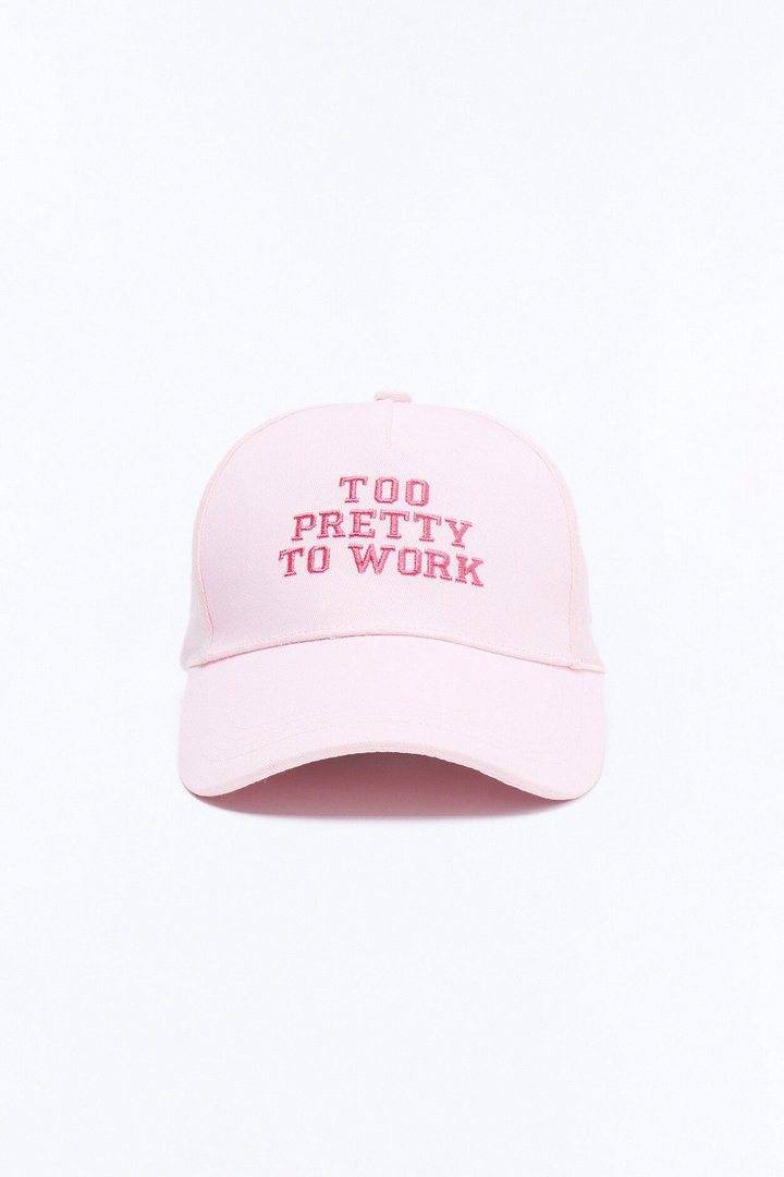 Too Pretty To Work Baseball Hat - Pink