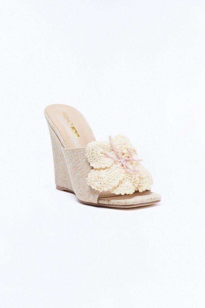 Marissa Floral Wedges - Natural