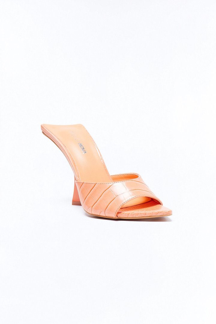 Citrus Croc Heels - Orange