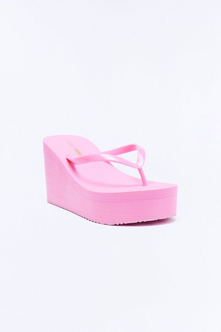 Saturday Thong Platform Wedges - Pink