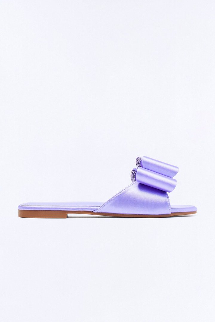 Loveliness Satin Bow Sandals - Lavender