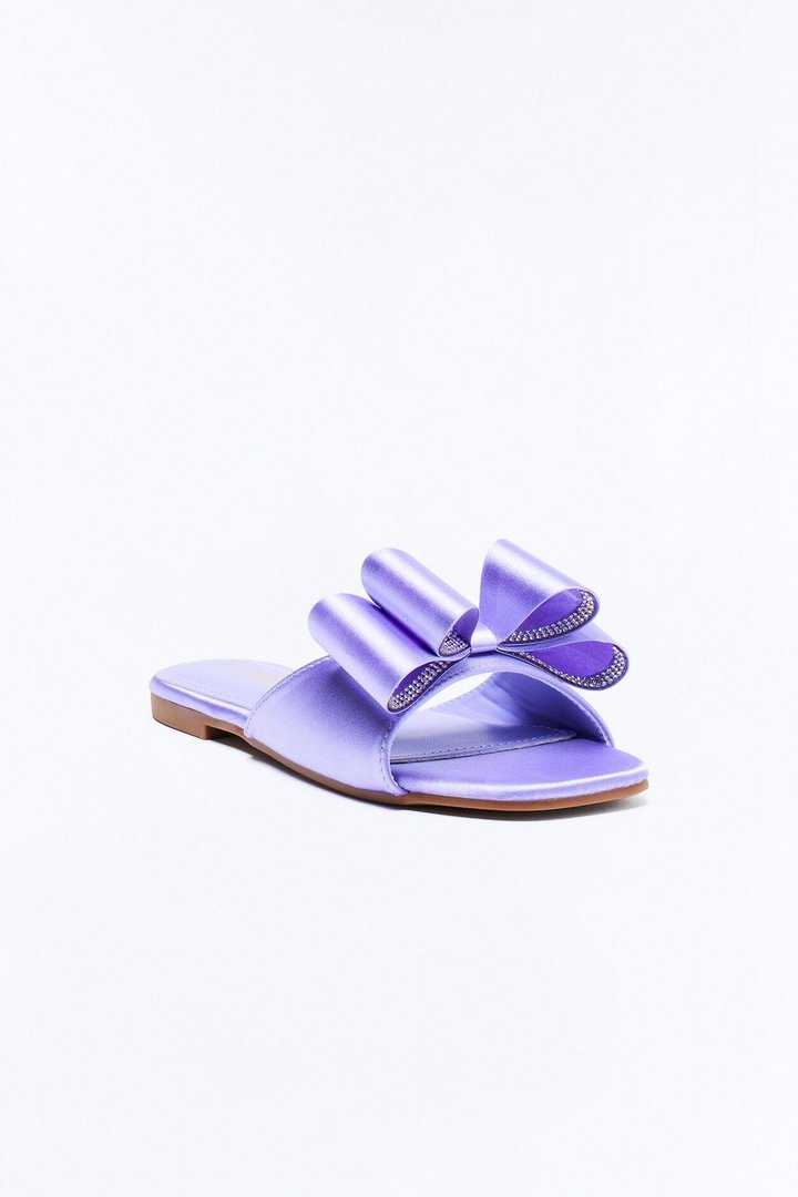 Loveliness Satin Bow Sandals - Lavender