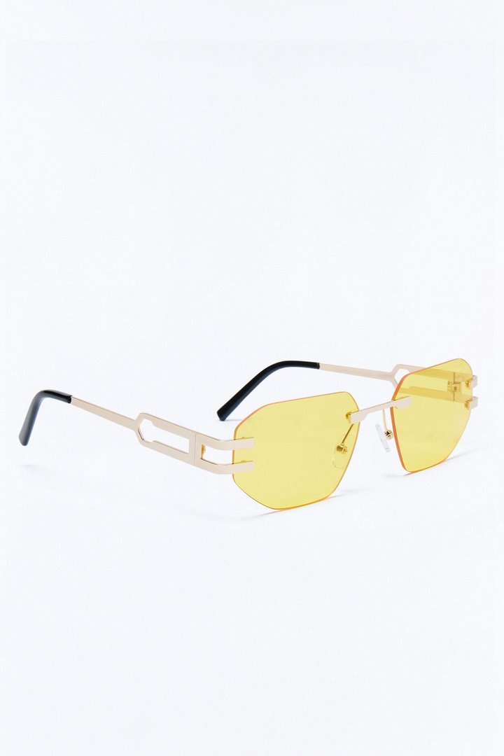 Statement Angular Sunglasses - Yellow