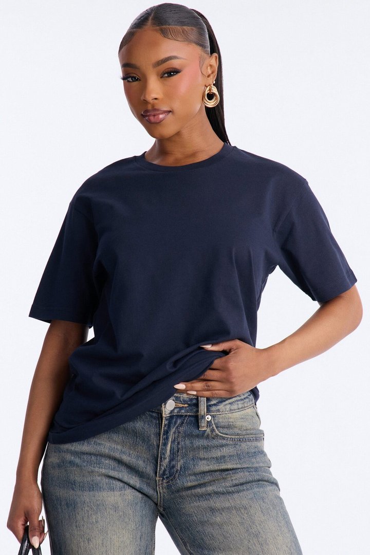 Random Tuesday Oversized T Shirt - Navy