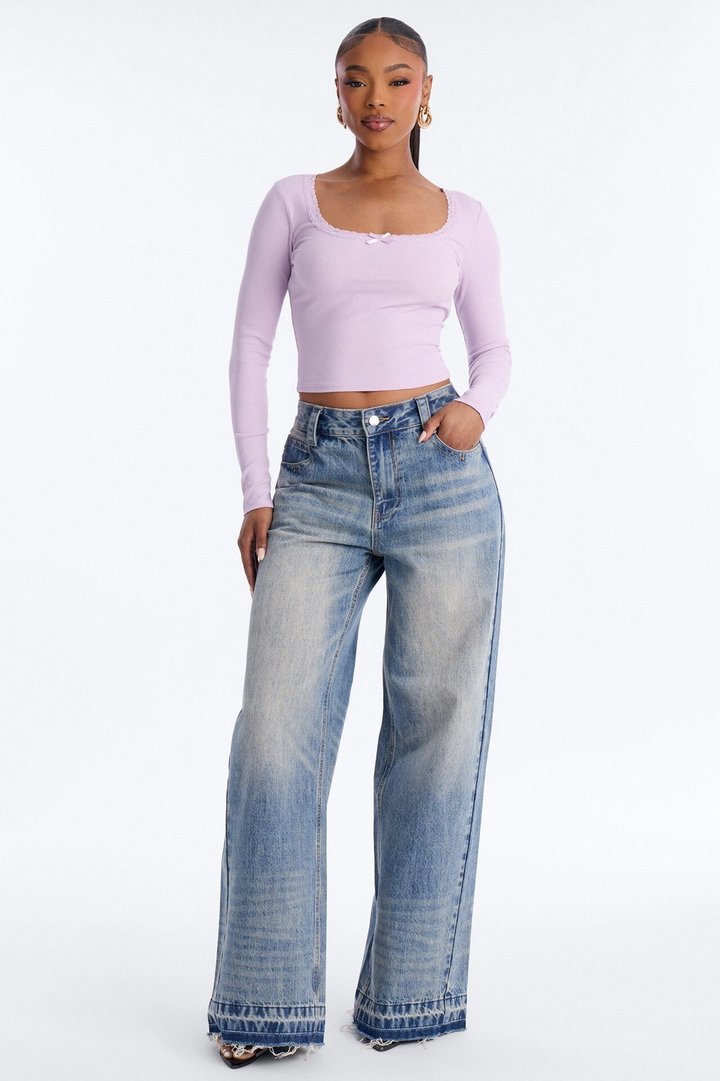 Elise Long Sleeve Top - Lilac