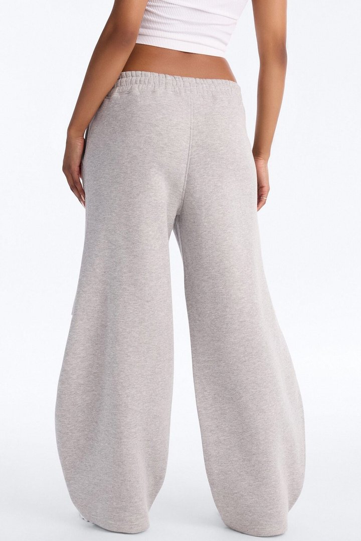Brooke Fleece Baggy Barrel Sweatpants - Heather Grey
