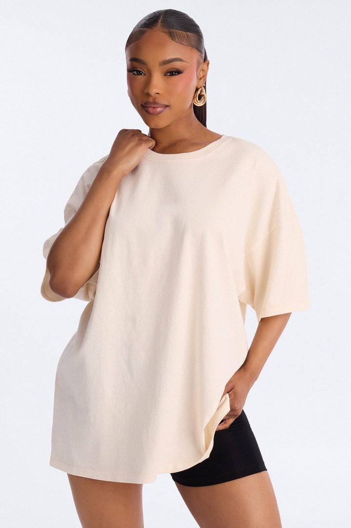 The Washed Oversized Tee - Bone
