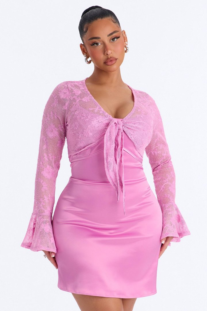 Wren Lace Mini Dress Set - Pink