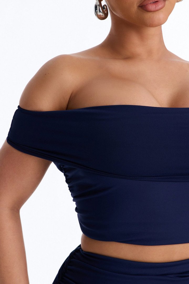 Bianca Matte Form Double Lined Maxi Skirt Set - Navy
