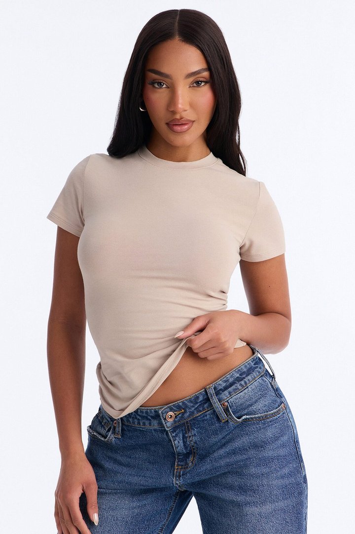 Camilla Classic Fit Crew Neck Tee - Stone