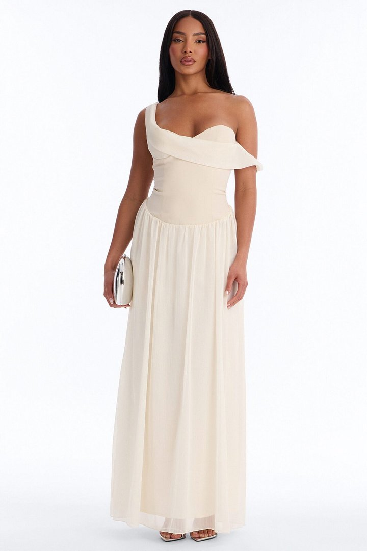Kaia Drop Waist Gown - Cream