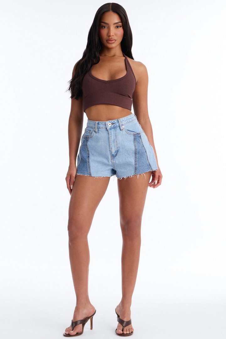 Venice Meet Cute Cut Off Denim Shorts - Light Wash