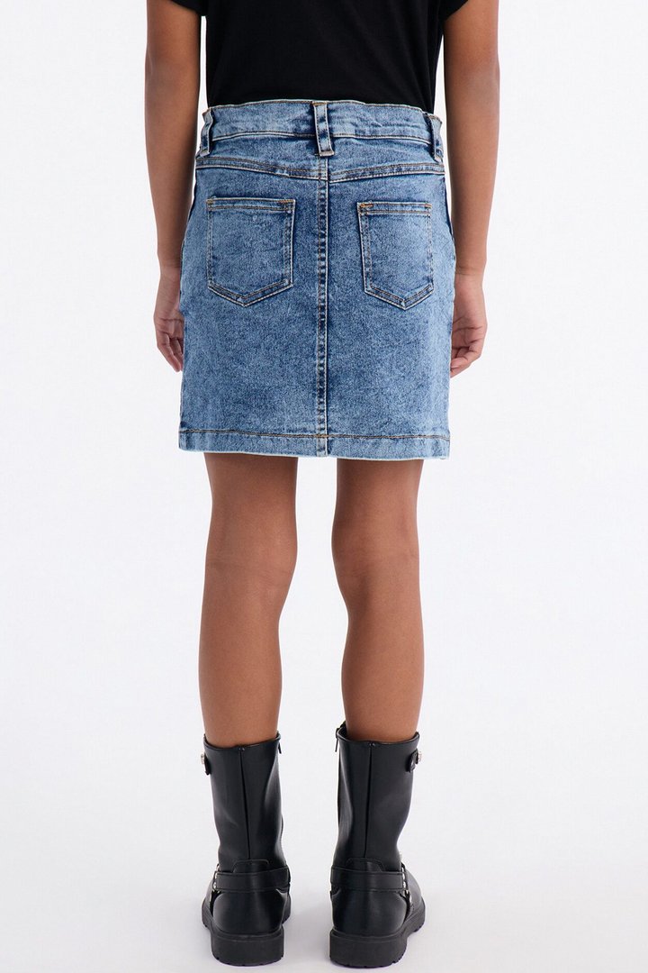 Mini All About It Button Front Denim Skirt - Medium Wash