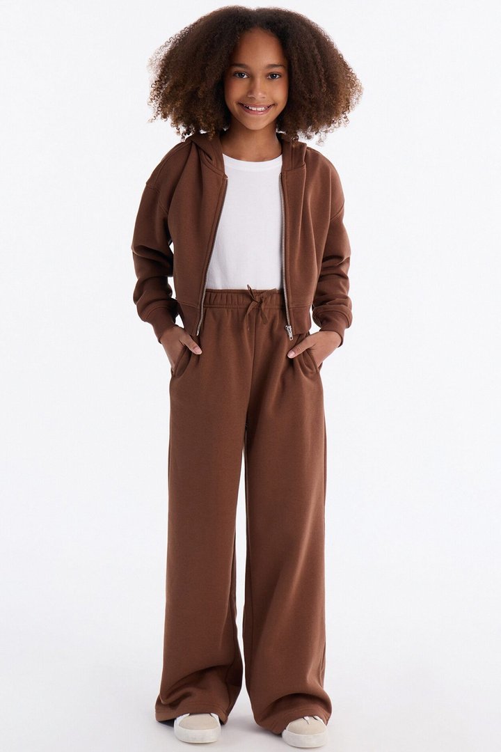 Mini Tell Me More Sportscore Zip Hoodie - Brown
