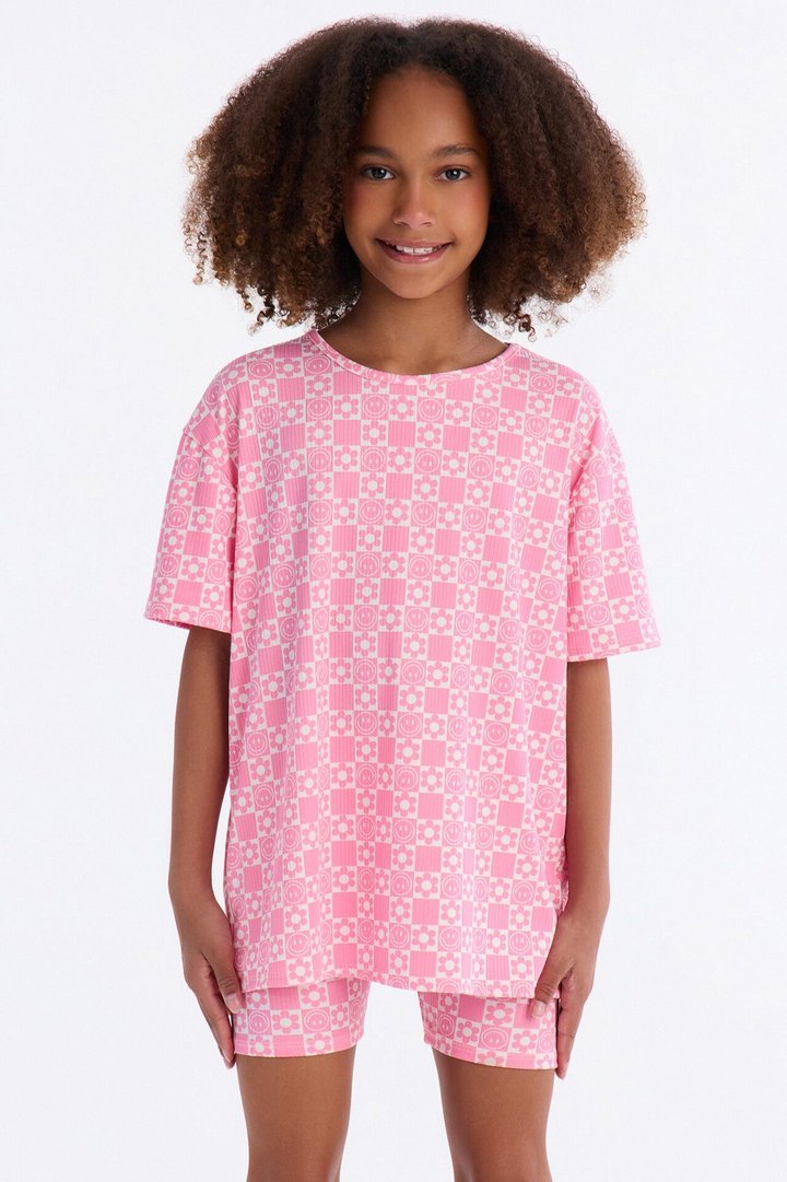 Mini All Smiles Short Set - Pink