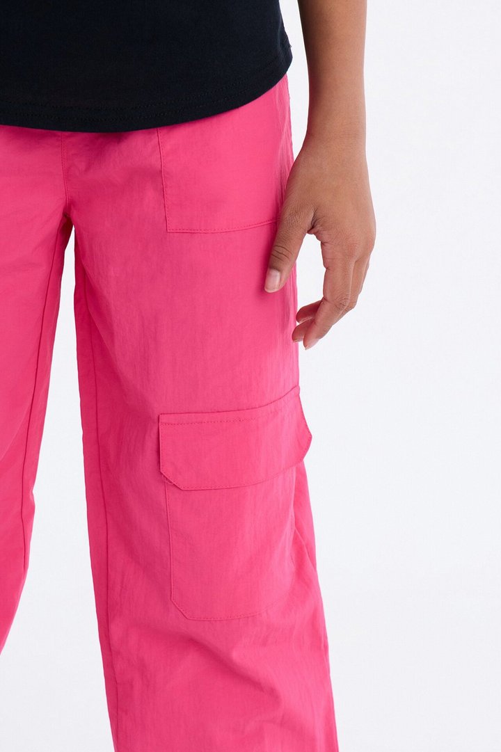 Mini No Drama Parachute Pant Set - Black/Pink