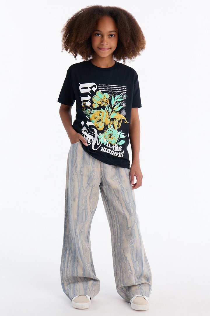 Mini Living In The Moment Short Sleeve Tee - Black