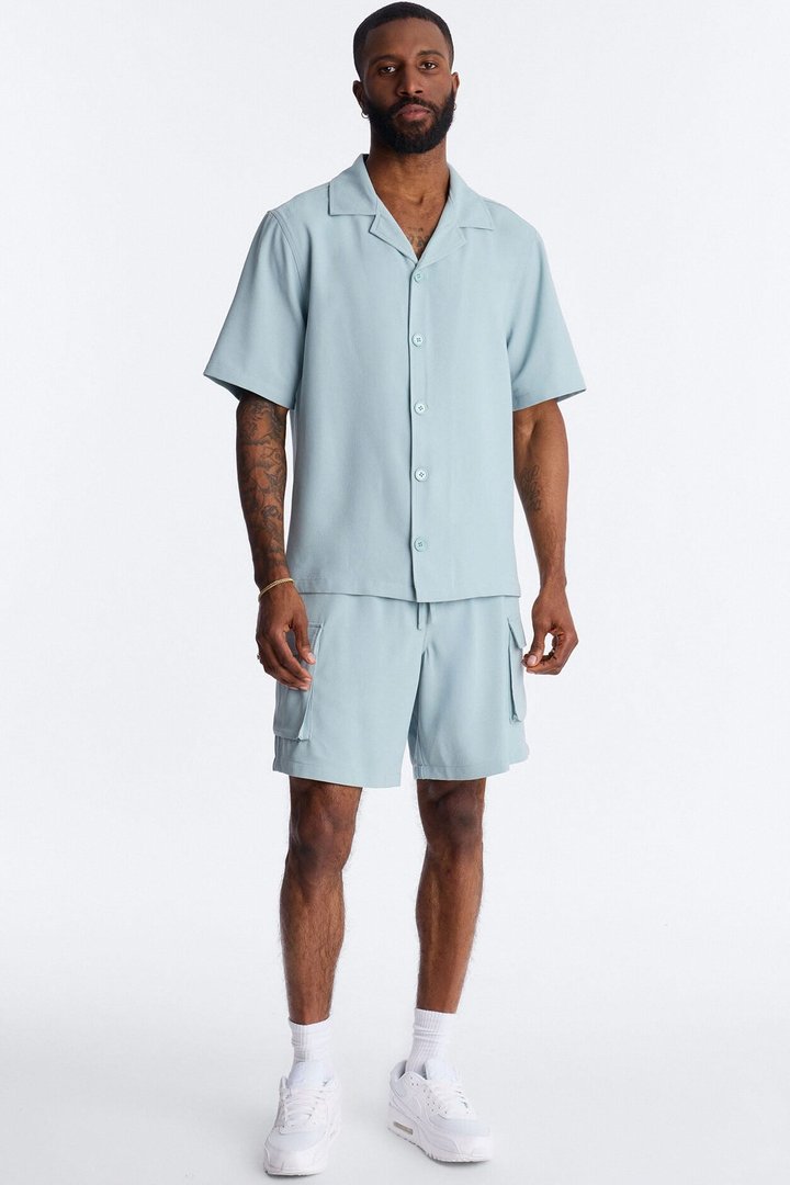 Golden Hour Short Sleeve Button Up - Slate Grey