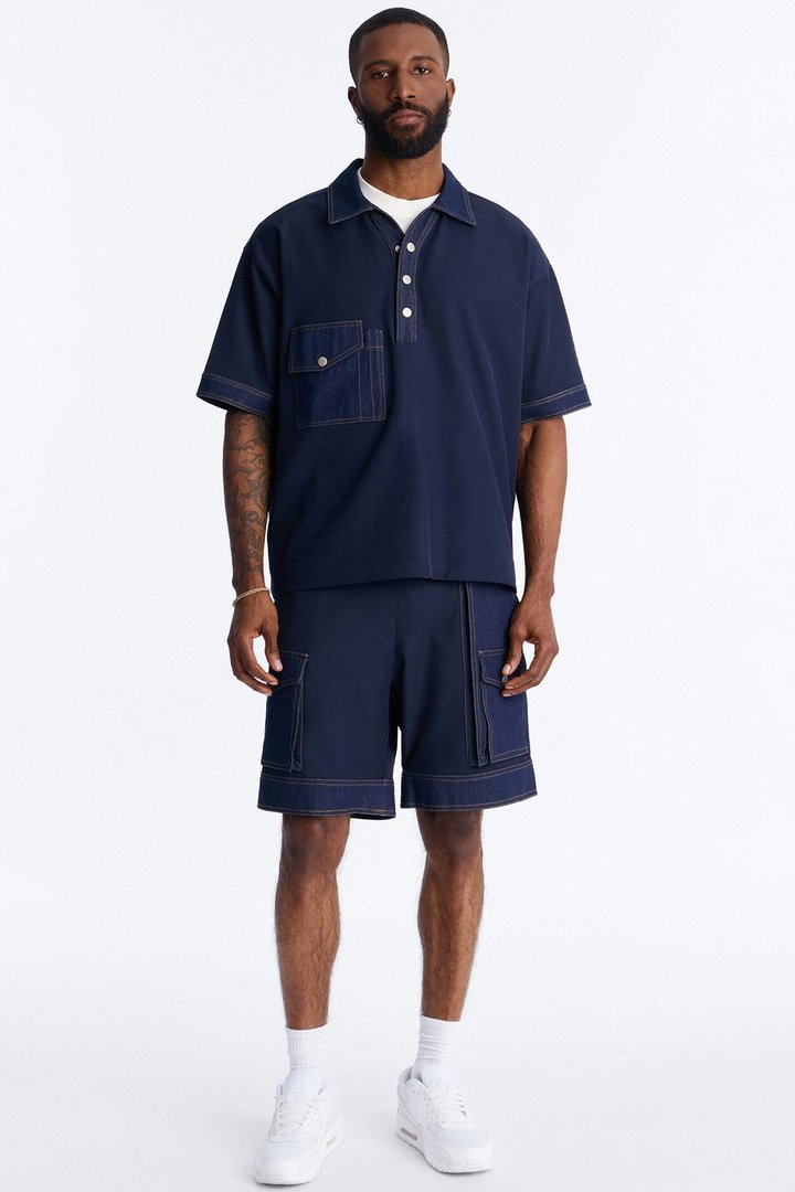 Relaxed Blueprint Cargo Short - Indigo