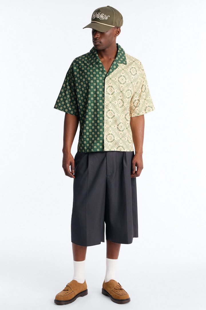 Driftwood Cuban Collar Button Up Shirt - Green