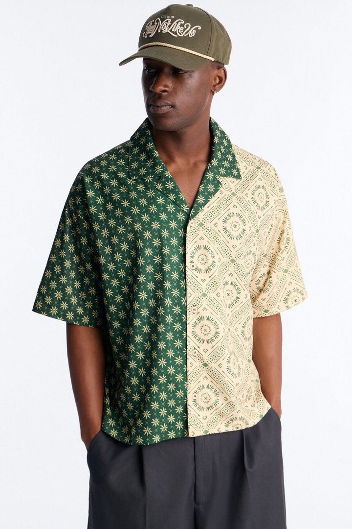 Driftwood Cuban Collar Button Up Shirt - Green