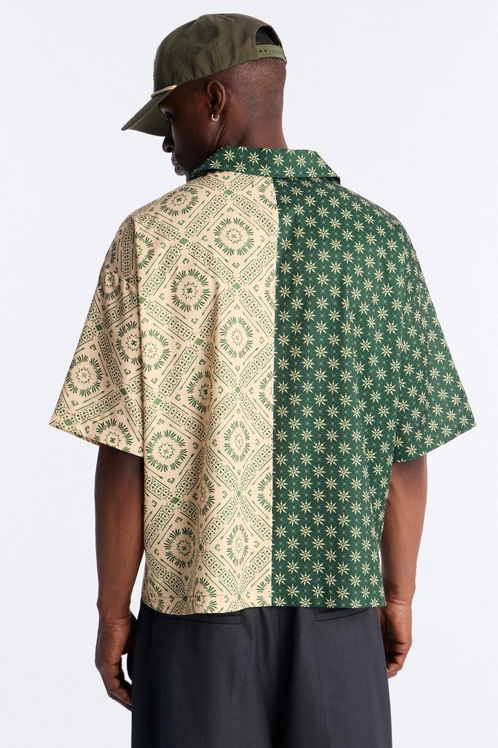 Driftwood Cuban Collar Button Up Shirt - Green