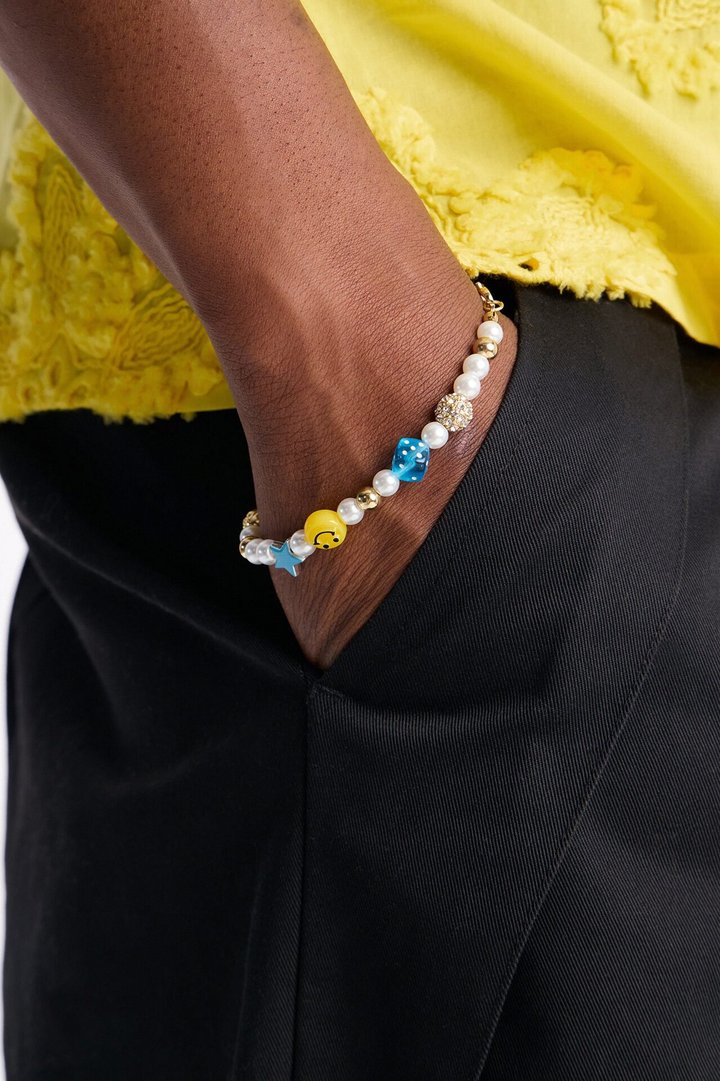 Festival Pearl and Charm Bracelet - Gold