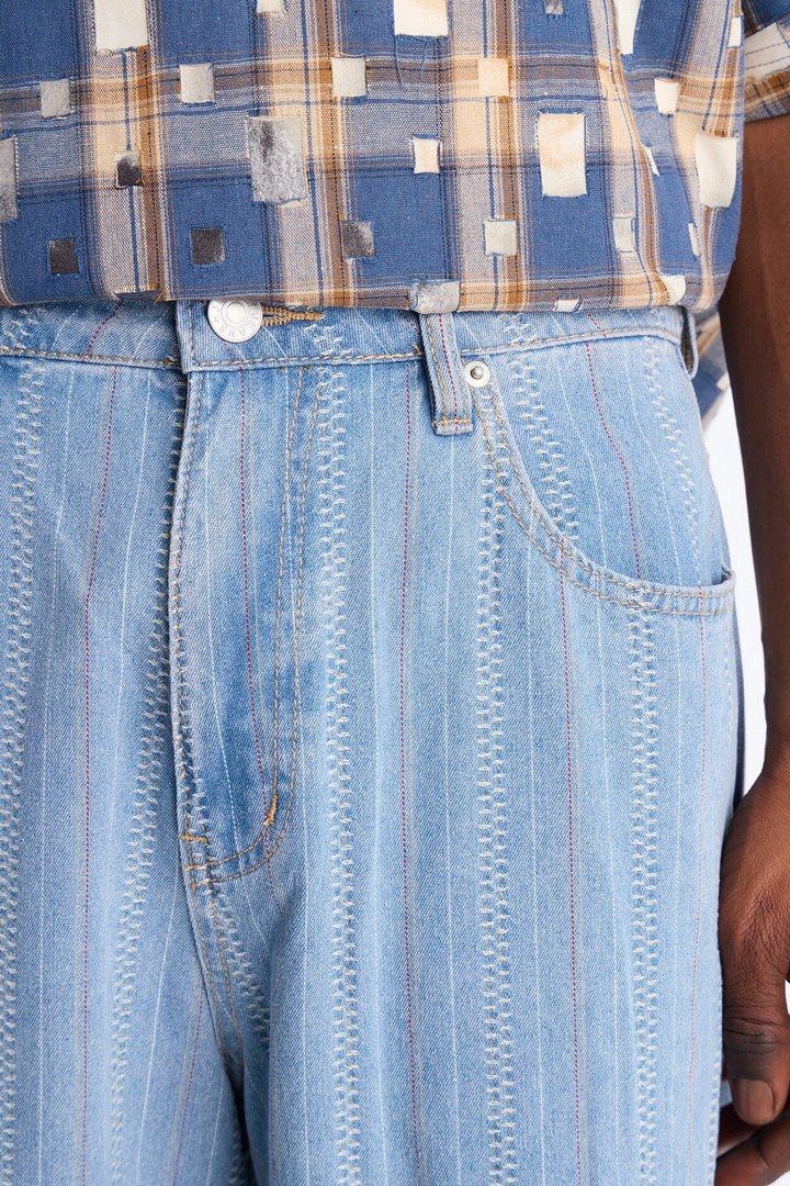 Super Baggy Outfield Denim Short - Light Blue Wash