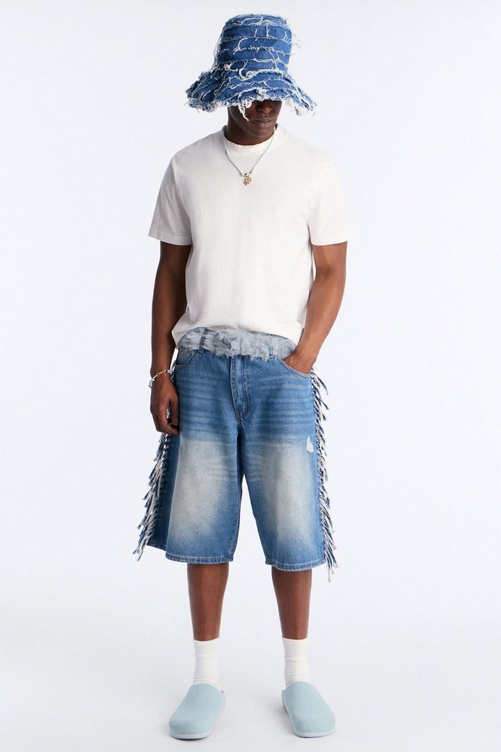 Faux Fur Pin Buckle Belt - Light Blue