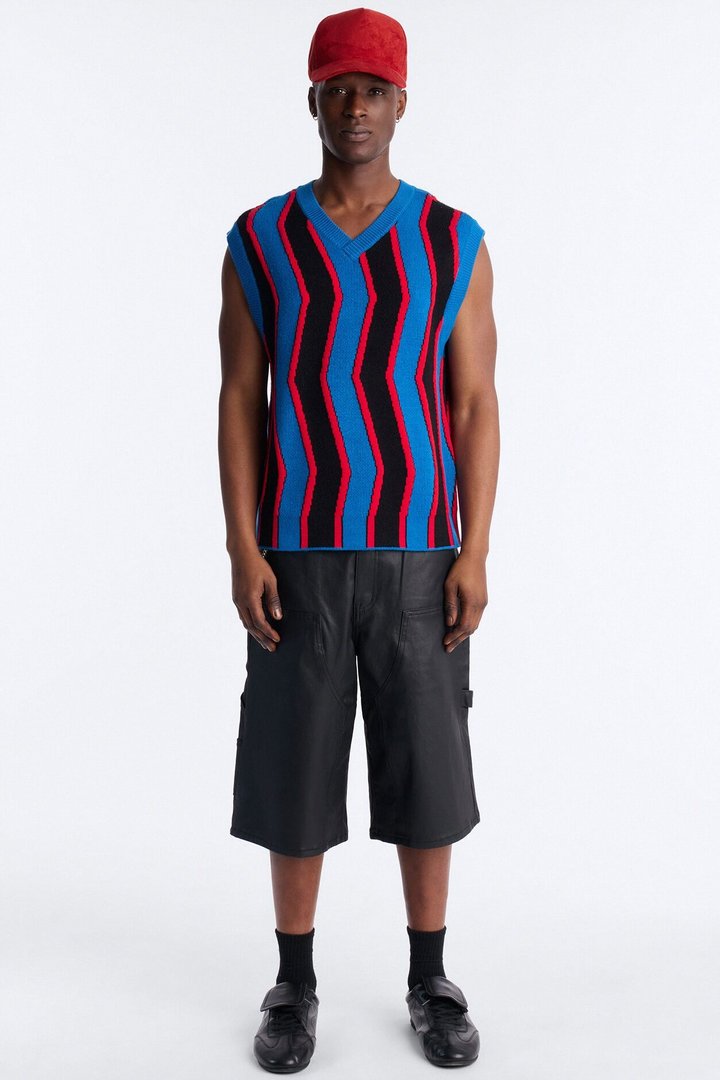 After Midnight Flame Sweater Vest - Blue